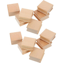 Lot de 12 tampons en bois rainurés pour loisirs créatifs.