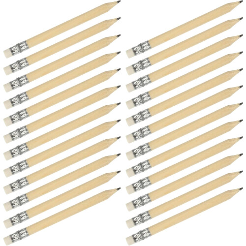 120Pcs Mini Golf Lápis Conjunto com Erasers, Lápis portáteis de escrita curtos de madeira de 4 polegadas para estudantes