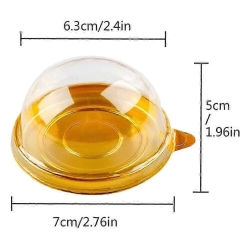 100 pezzi Scatole per mini cupcake in plastica trasparente, rotonde, per cupcake, mooncake, dessert, biscotti e muffin 2