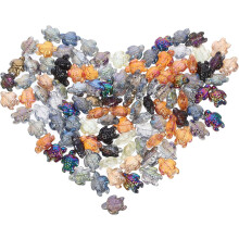 120pcs Perlas de tartaruga de cristal coloridas Perlas de espaçador de vidro para jóias que fazem colar DIY e kit de artesanato de pulseira
