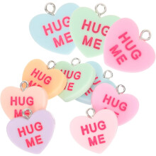 14 Herzanhänger-Schmuckstücke zum Basteln von Halsketten, Armbändern und Schlüsselanhängern – Valentinstags-Charms für Damen