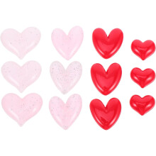 Kühlschrankmagnete zum sicheren Aufbewahren von Rezepten, 12 Stück, herzförmige Dekoration aus Kunstharz, ideal zum Valentinstag.