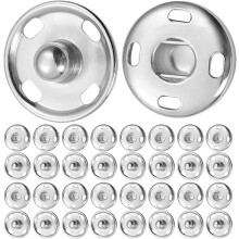120 stuks metalen drukknopen voor naaien, opnaaibare drukknopen 12 mm zilver, drukknoopsluitingen
