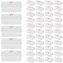 120 leere Tischkarten mit Schleifenmotiv für Hochzeiten