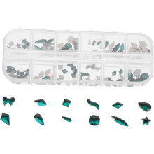 120 stk. neglekunst diamant flatback rhinestones pakke for negledekorasjon DIY øredobber håndverksutstyr