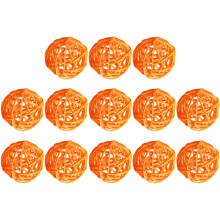 15pcs Orange Wicker Rattan Hanging Vine Balls for DIY Craft and Hotel Decoration