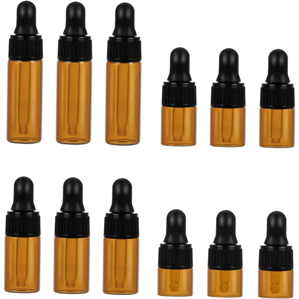 Hkhbjs Dark 12Pc Mini Glass Dropper Bottles Vial Bottles For Essential Oils Perfume Chemistry Storage