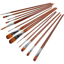 13-delige tweekleurige nylon verfkwastenset met linnen punt voor acryl-, olie- en aquarelverf