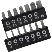 14-teiliges Schraubendreher-Bit-Set mit manipulationssicheren Bits aus S2-Legierungsstahl und tragbarem Hohlgriff