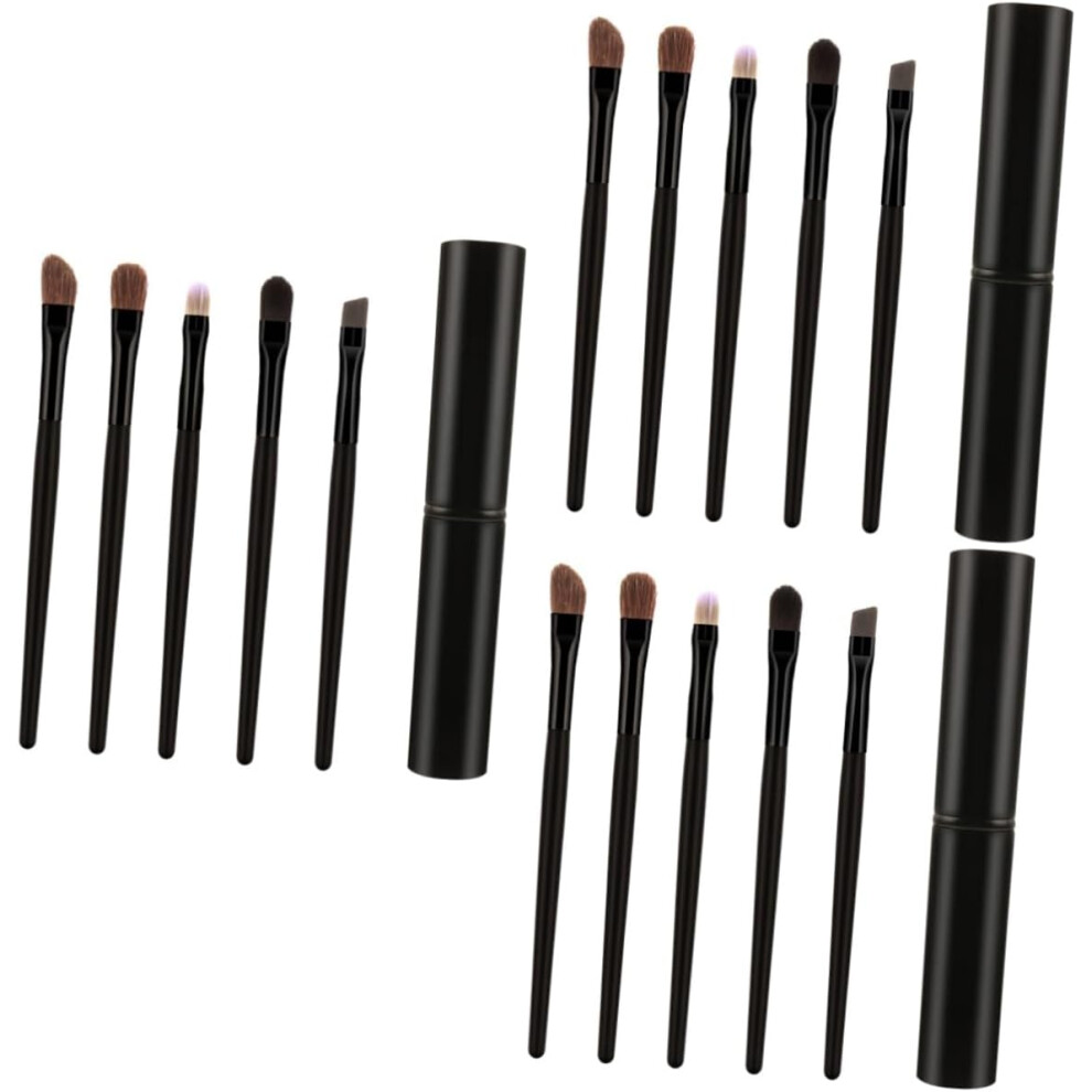Hkhbjs 15Pcs Portable Eye Makeup Blending Eyeliner Eyeshadow Brush Cosmetic Tools