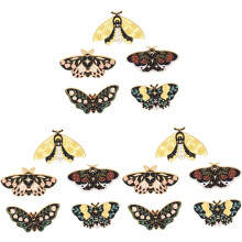 Lot de 15 broches papillons en métal, à porter comme épingles à revers, pour pulls, sacs à dos et autres vêtements. Bijoux.