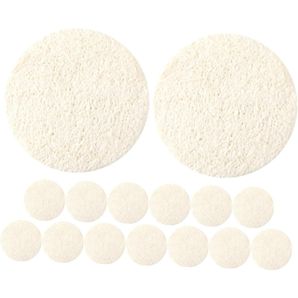Hkhbjs 15Pcs Natural Loofah Face Scrub Pads 5.5Cm Exfoliating Facial Scrubber