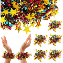 14 stuks kleurrijke stervormige plastic pompons voor cheerleaders, geschikt voor sportevenementen, dansvoorstellingen en andere rekwisieten.