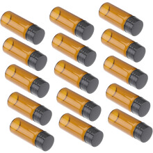 15-piece 10ml vidro marrom reagente amostra garrafas tampas parafuso para uso em laboratório