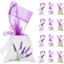 15 sacchettini in cotone per lavanda, vuoti, ricaricabili e traspiranti.