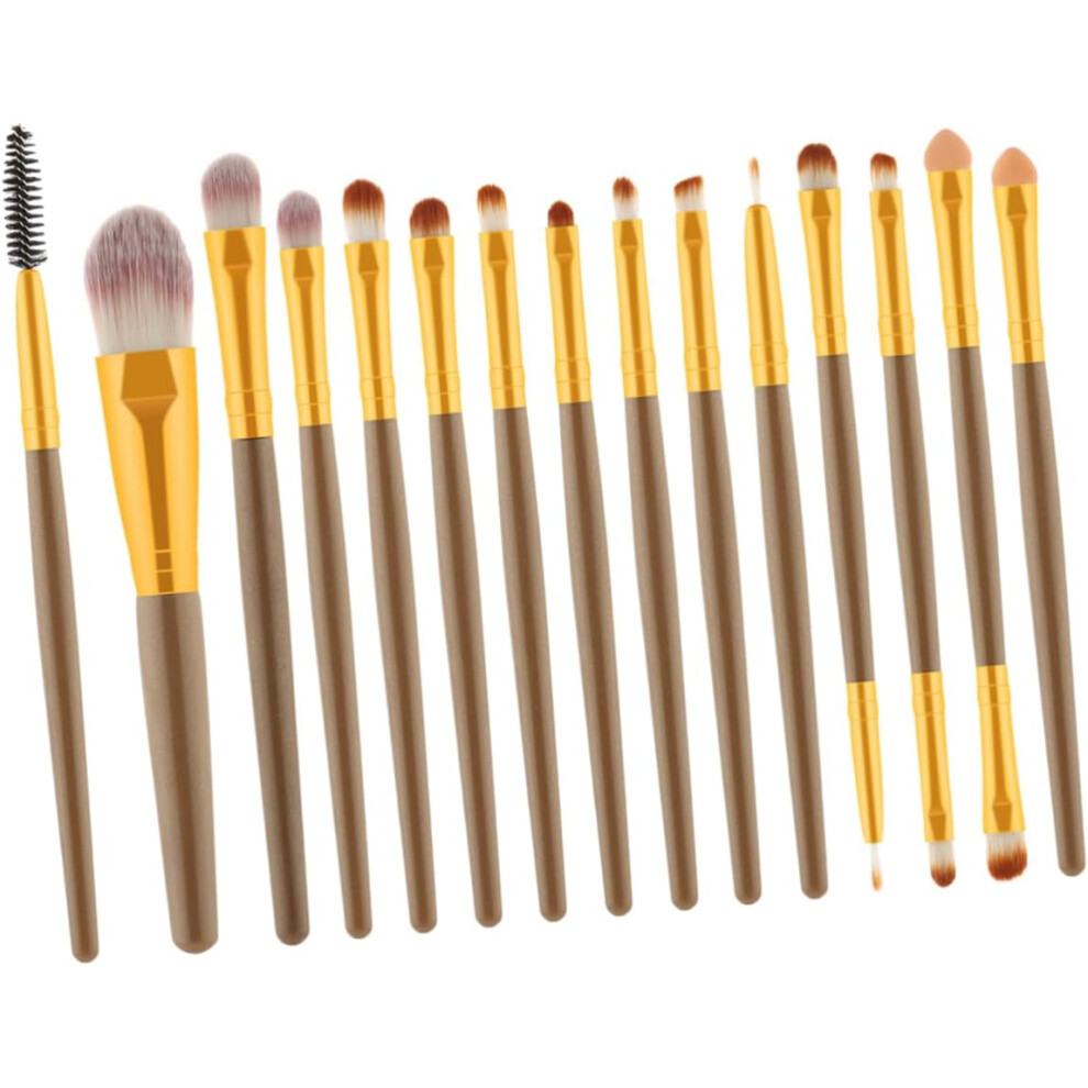 Hkhbjs 15Pcs Makeup Brushes Wooden Handle And Nylon Bristles For Professional Application