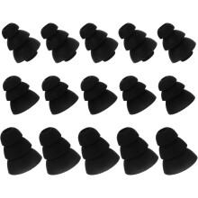 15 Stück schwarze 3,8 mm Silikon-Ohrstöpsel-Überzüge, Ersatz-Ohrstöpsel-Set, Größen: Groß, Mittel