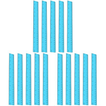 15 reglas rectas para estudiantes, herramientas de medición, escalas en centímetros, material escolar ligero.