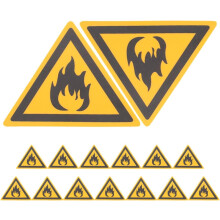 15 Stück Brandschutz-Warnaufkleber, selbstklebende Aufkleber zur Kennzeichnung von brennbaren Stoffen