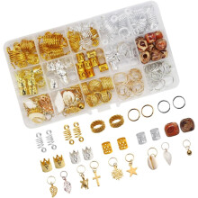 158 anneaux tubulaires pour tresses dreadlocks, accessoires pour extensions de cheveux bouclés.