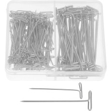 150pcs aço inoxidável T forma alfinetes de metal para tecido e imagens, fortes alfinetes resistentes com caixa de plástico