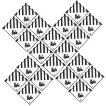 150 Stück wasserfeste, selbstklebende Warnaufkleber für Lithium-Ionen-Akkus, 100 x 100 mm, Sicherheitshinweise
