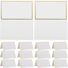150 Stück kleine Tischkarten aus Papier mit goldenem Folienrand und einzigartigem Namensdesign