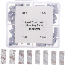 60pcs Nail Drill Sanding Bands with Grits for Manicure Pedicure Mini Sanding Bands