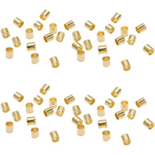 1500 goldene 2,5 mm Kupfer-Quetschperlen für Schmuckherstellung, 3-teiliges Perlenset