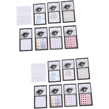 16 vellen gezichtsjuwelen, strass-stickers voor feestmake-up, gouden edelstenen voor het gezicht.