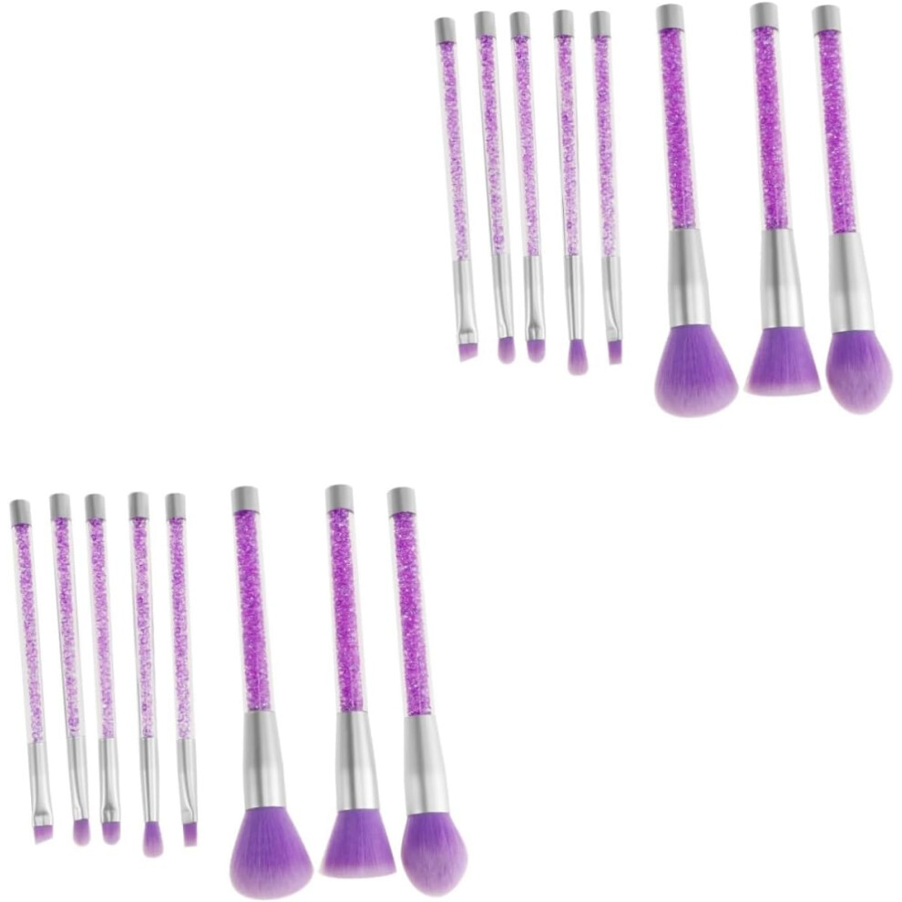 Hkhbjs 16Pcs Travel Makeup Brush Set Makeup Brush Set Rhinestone Handle For Women