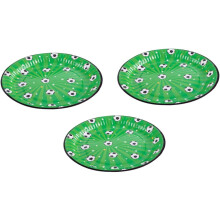 16pcs Football Pattern Paper Plates for Party Sports Theme Dinnerware