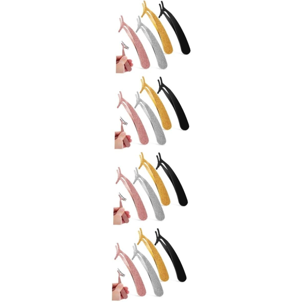 Hkhbjs 16Pcs Eyelash Applicator Tweezers For False Lashes Stainless Steel Lash Application Tool Eyelash Extension Clips
