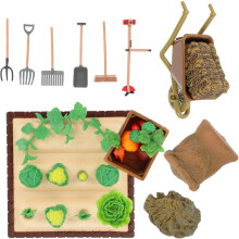 Ensemble de 16 mini-modèles d'outils agricoles pour la décoration de jardinage extérieur et de micro-paysages