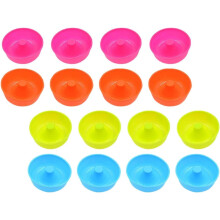 16-teiliges Silikon-Donut-Kuchen-Formen-Set, kreatives, glattes Design, leicht zu verstauen, Backformen in Blau, Grün und Orange