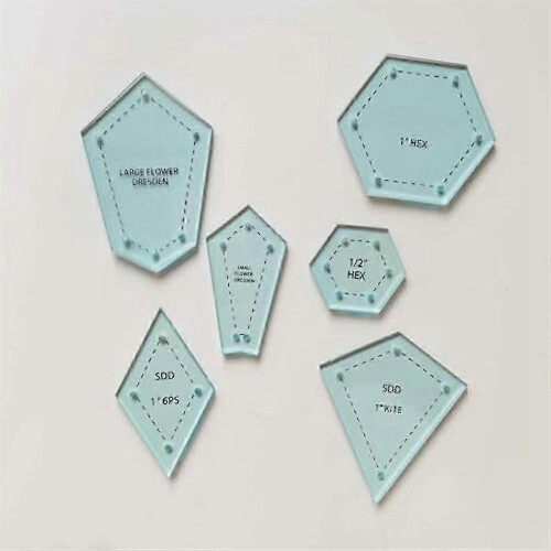 300 Pieces Paper Patchwork Shapes Acrylic Quilt Template for Sewing Craft 1