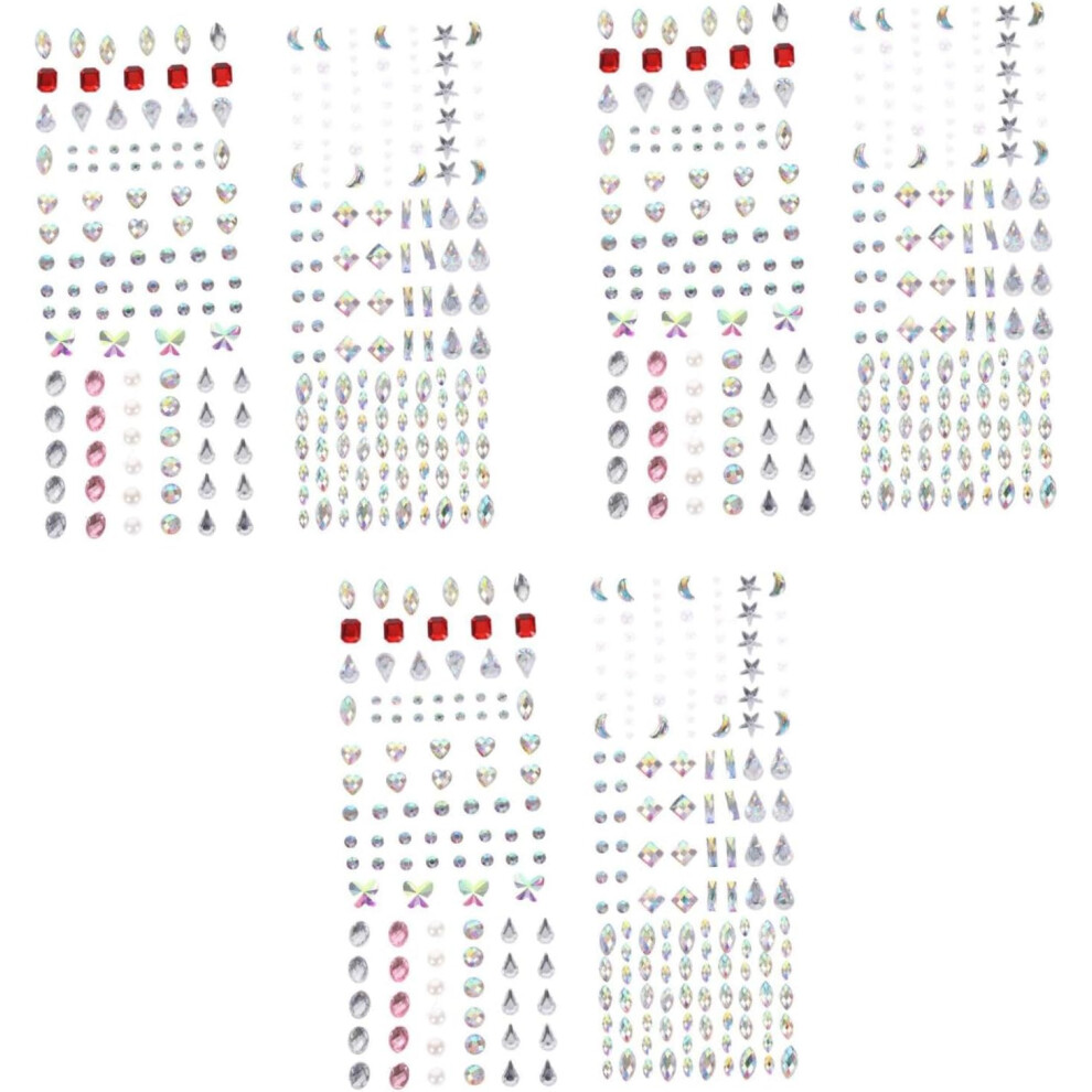 Hkhbjs 18 Sheets Face Gems Stick Face Jewels Glitter Hair Gems Sticker For Makeup Rhinestone Stickers And Facial Decors