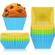 18 moules à gâteaux en silicone avec revêtement antiadhésif, réutilisables
