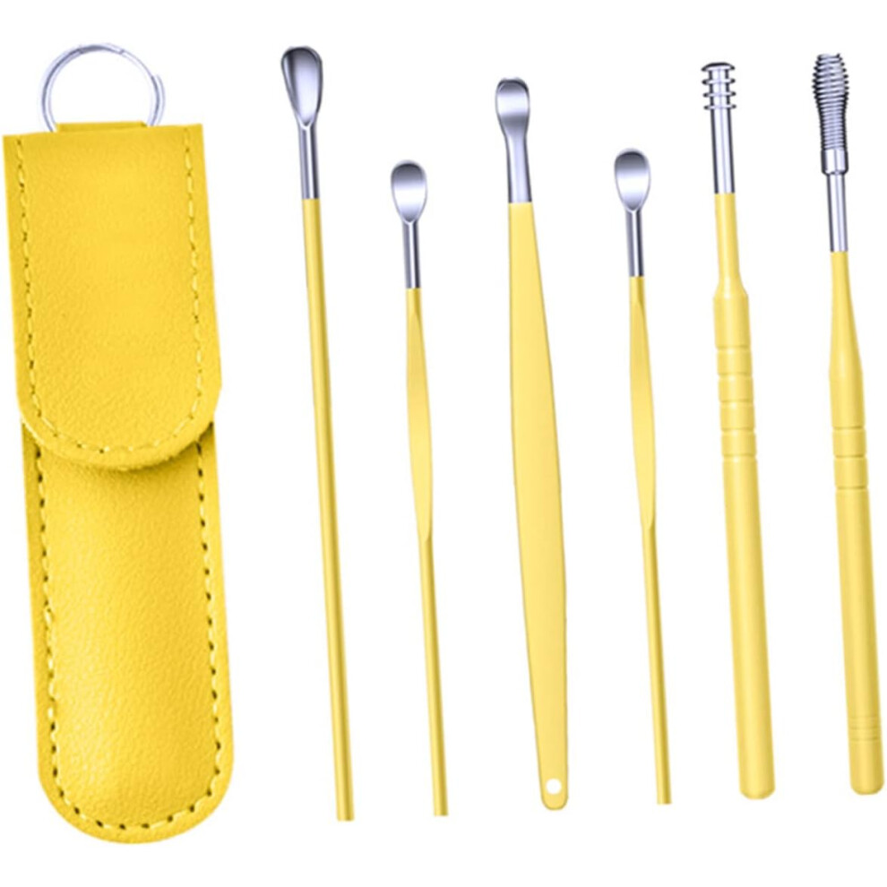 Hkhbjs Yellow 3Sets Earwax Remover Tools Portable Ear Cleaning Kit Ear Wax Removal Tool