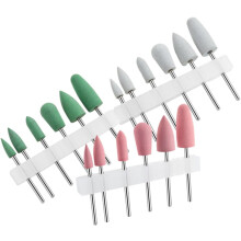 18 testine abrasive in silicone per manicure, punte per fresa per unghie, funzione di pulizia delle cuticole per una cura professionale delle unghie.
