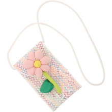Niedliche Schultertasche für Damen, Strandhandtasche, Hobo-Tasche, blumenverzierte Umhängetasche für Sommerausflüge