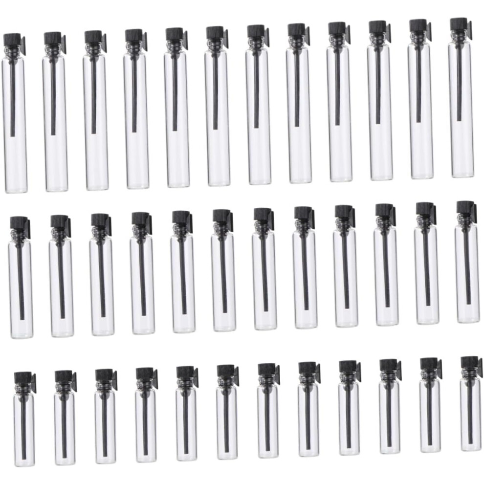 Hkhbjs 150Pcs Perfume Test Tube Bottles Set Glass Sample Containers With Black Caps