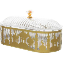 Vassoio da portata per Ramadan, decorazione per la tavola di Eid, 2 materiali: plastica, ferro, elegante, dorato, versatile.
