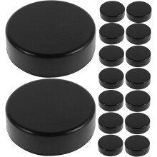 16 schwarze Sport-Schaumstoff-Eishockeypucks, weiche Übungspucks für Tischhockey in der Halle und für Familienspiele auf dem Boden.
