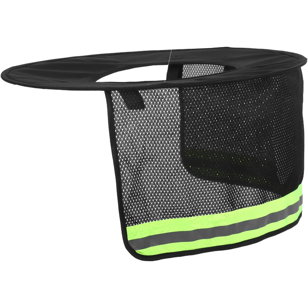 Hard Hat Sun Visor Full Brim Neck Shield With Reflective Strip, Black High Visibility Helmet Sunshade Cover 5455468296239