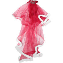 Fiocchi natalizi decorativi, fiocco in rete e velo, accessorio per capelli da donna per feste di Natale e servizi fotografici, rosso e bianco