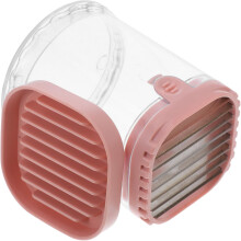 Slicer de frutas de aço inoxidável Frutas e vegetais Slicer Cup com recipiente de armazenamento fácil de limpar plástico rosa
