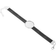 DIY-Schmuckherstellungszubehör: Silbernes Armband mit Bodenschnalle und offener Fassung für Damen