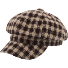 Karierte Baskenmütze, Künstlerhut, Vintage-Baumwoll-Baskenmütze, karierte französische Beanie für Damen und Herren