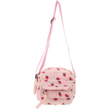 Retro-Handytasche für Damen, Umhängetasche, Erdbeer-Design, Cordmaterial